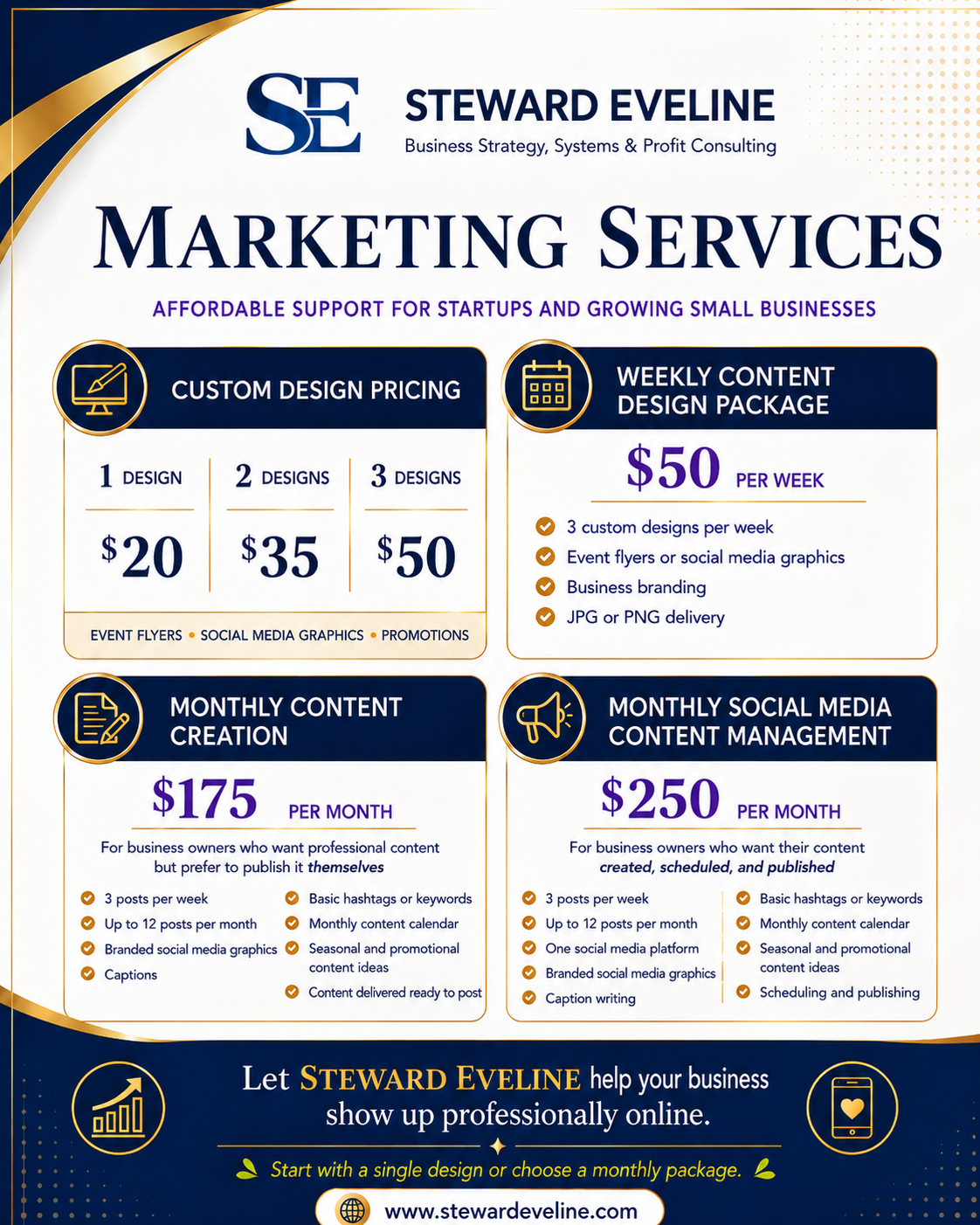 Marketing services and pricing