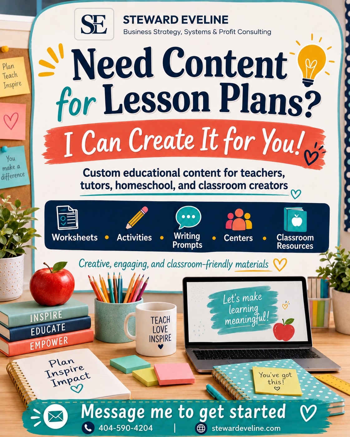 Custom educational content and lesson plans